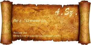 Arz Szeverin névjegykártya